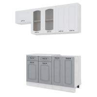 Кухня РАВЕННА Анкор светлый/Дуб светл/Дуб дымчат (Столешница Альберика+сушка+планка) 