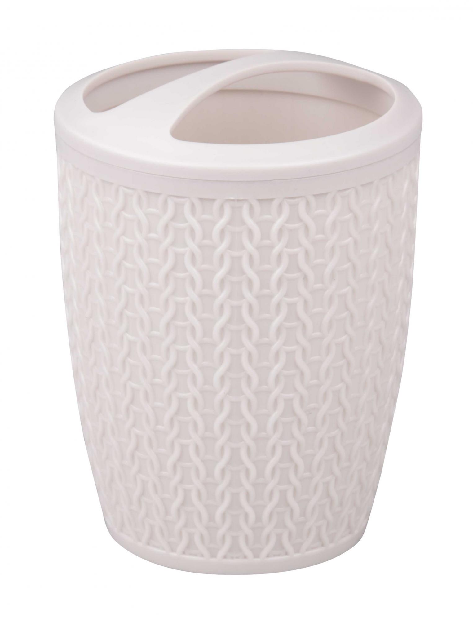 Подставка д/зубн.щётки  Вязаное плетение белый М7120