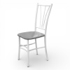 Стул кухонный Трилогия (белый, к/з Серый 700)