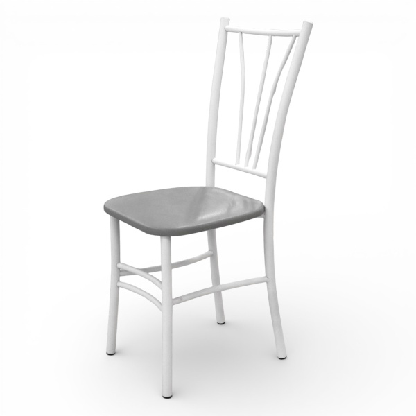 Стул кухонный Трилогия (белый, к/з Серый 700)
