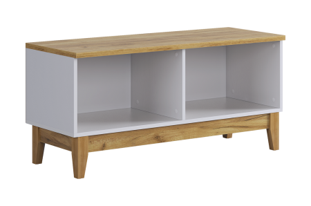 Тумба  Хюгге белое дерево/дуб крафт золотой/белый матовый