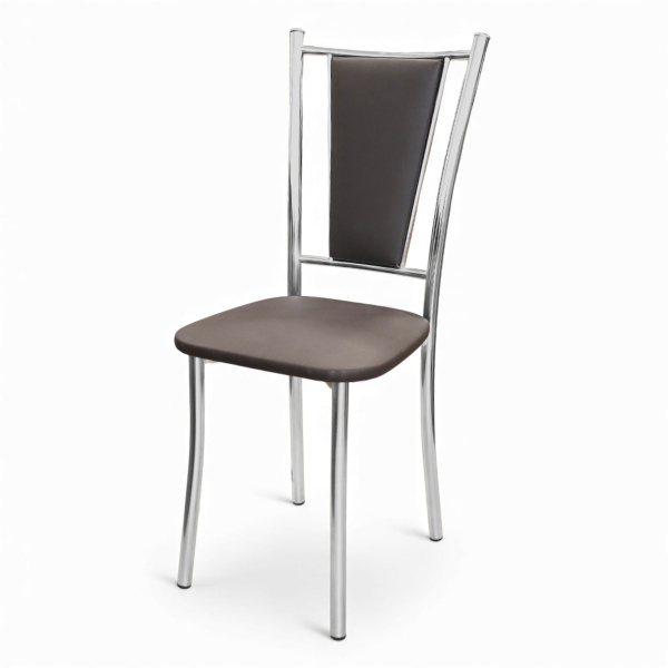 Стул Марсель Стандарт (хром, к/з Коричневый 130)