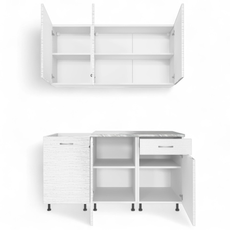 Кухонный гарнитур №2/1 белый / БЕЛЫЙ СТРАЙП