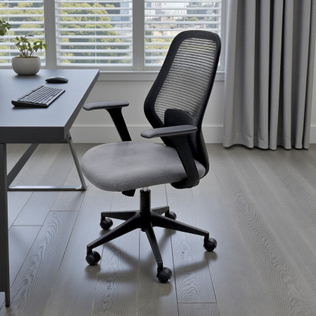 Кресло офисное 8349MB-BK тканьYKX-YSW-40-1-MT/YKX-XS3-21-BL Газлифт.нейлон