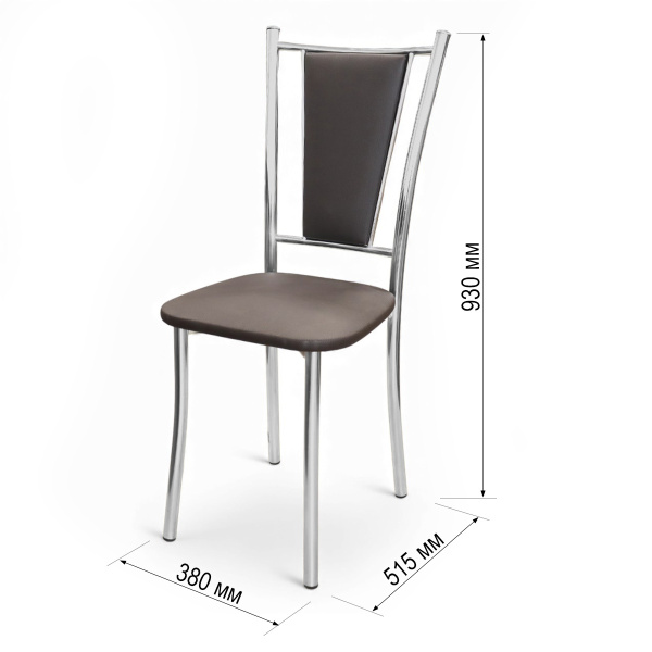 Стул Марсель Стандарт (хром, к/з Коричневый 130)