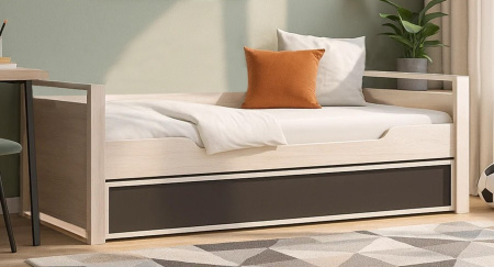 Nature 80 Кровать 90*190 Ясень Анкор св-Черный