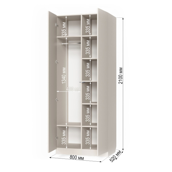 Шкаф Лофт 2дв комбинированный 