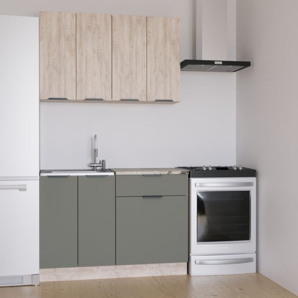 Кухня ДЖАЗ  Дуб Эндгрейн/ЭвоГлосс Тёмно Серый +сушка+планка