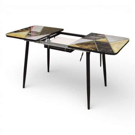 Стол кухонный Турин 110(+40)*70 Плита КР064/ черный/