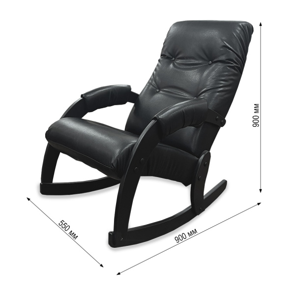 Кресло-качалка Dondolo, Модель 67 венге, экокожа Vegas lite black