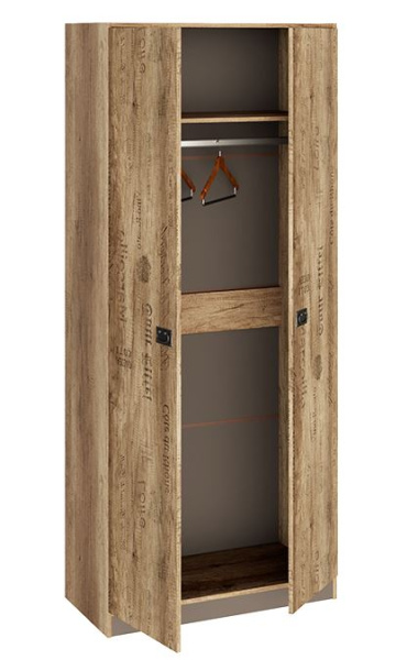 Пилигрим Шкаф для одежды ТД-276.07.22 (Дуб Каньон светлый, Фон серый)