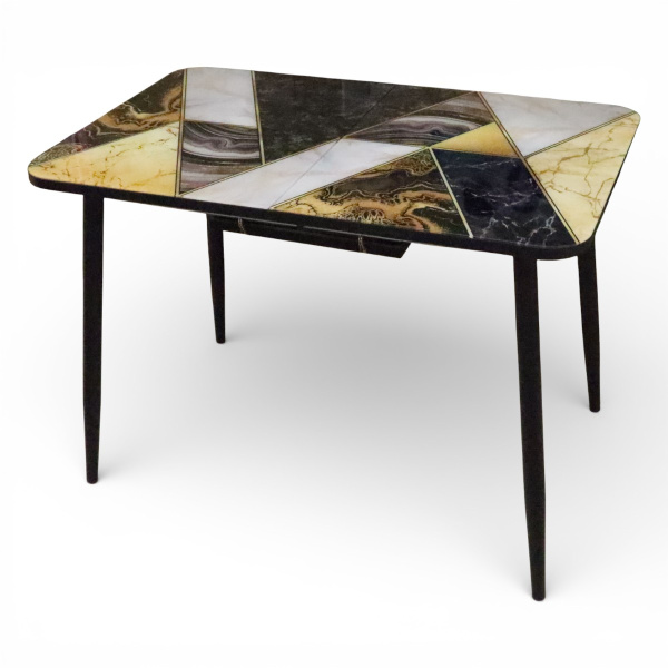 Стол кухонный Турин 110(+40)*70 Плита КР064/ черный/