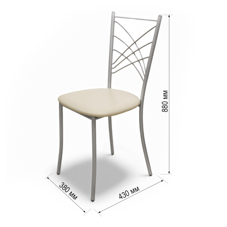 Стул ЕСЕЙ ЛАЙТ металлик, винил №Д1 бежевый