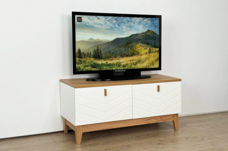 Тумба  Хюгге белое дерево/дуб крафт золотой/белый матовый