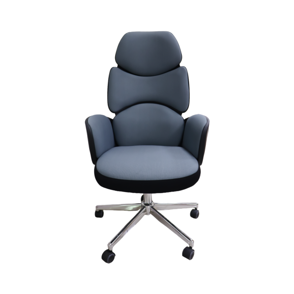 Кресло офисное CX1118H/Серый+черный/пластик бежевый