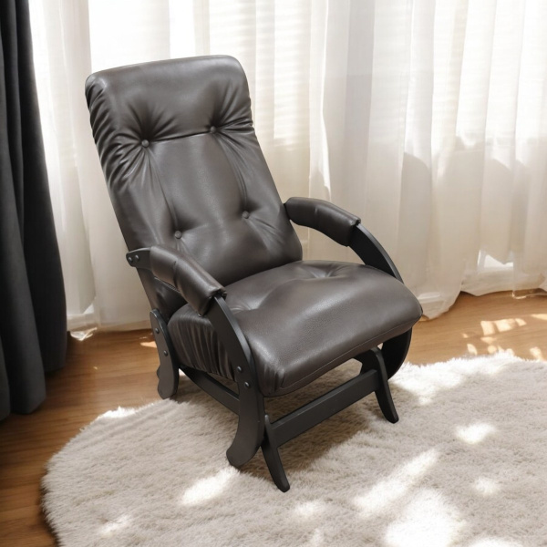 Кресло-качалка гляйдер Dondolo, Модель 68, венге, экокожа Vegas lite amber