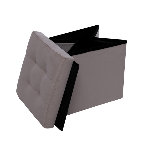 Пуф Leset Плуто складной с крышкой, велюр серый  VELUTTO 08