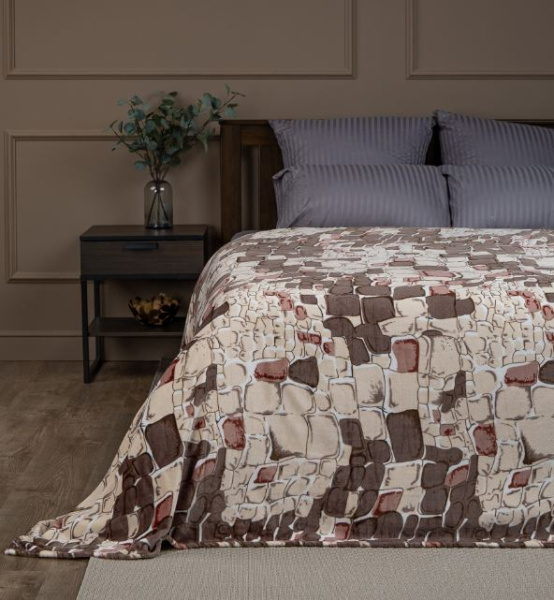 Плед Texrepublic фланель печатный Евро 86563 камешк