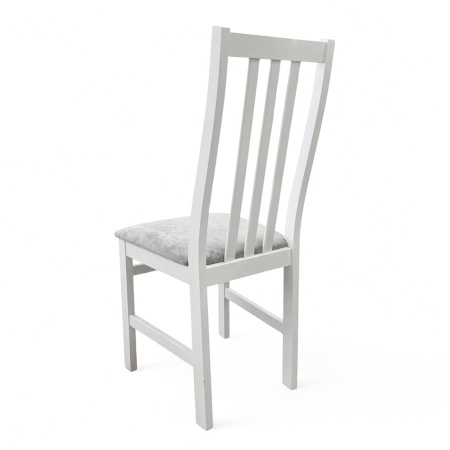 Стул Соло белая эмаль, сиденье Kатания 18 (Светло-грифельный)