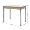 Стол Айсберг-мини PL 960(1260)*600, ЛДСП Дуб мол., пластик Бежевые цветы/нога ПРЯМ хром 4