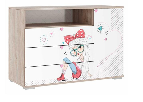 Комод Алина Дуб Мария/белый