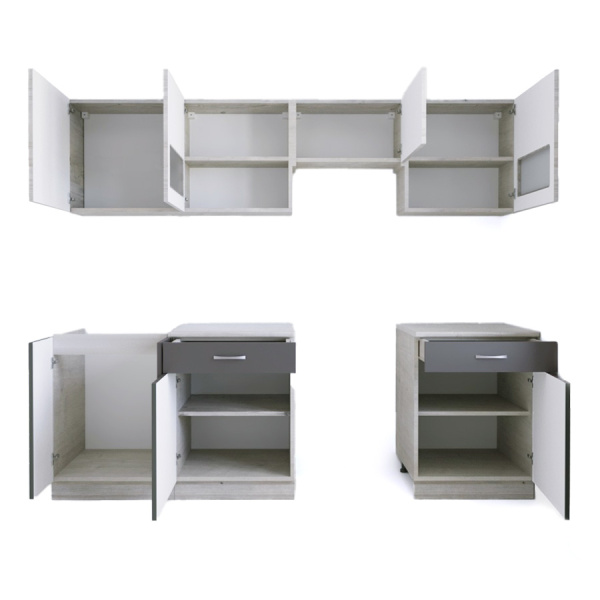 Кухня РУМБА №5/1  Ясень/Графит