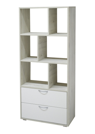 Стеллаж "Джули-1"  Сосна/ Белый жемчуг